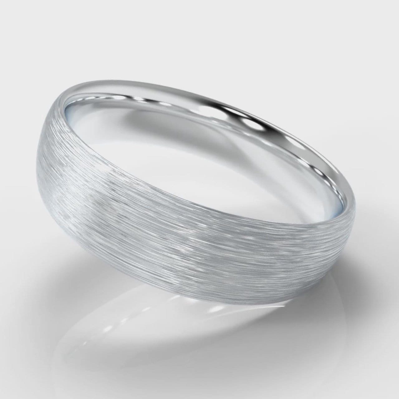 6mm Court Shaped Comfort Fit Brushed Wedding Ring