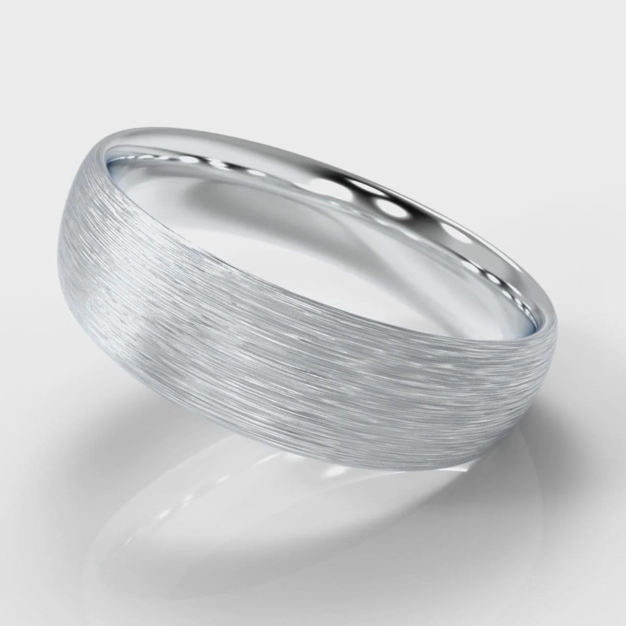 6mm Court Shaped Comfort Fit Brushed Wedding Ring