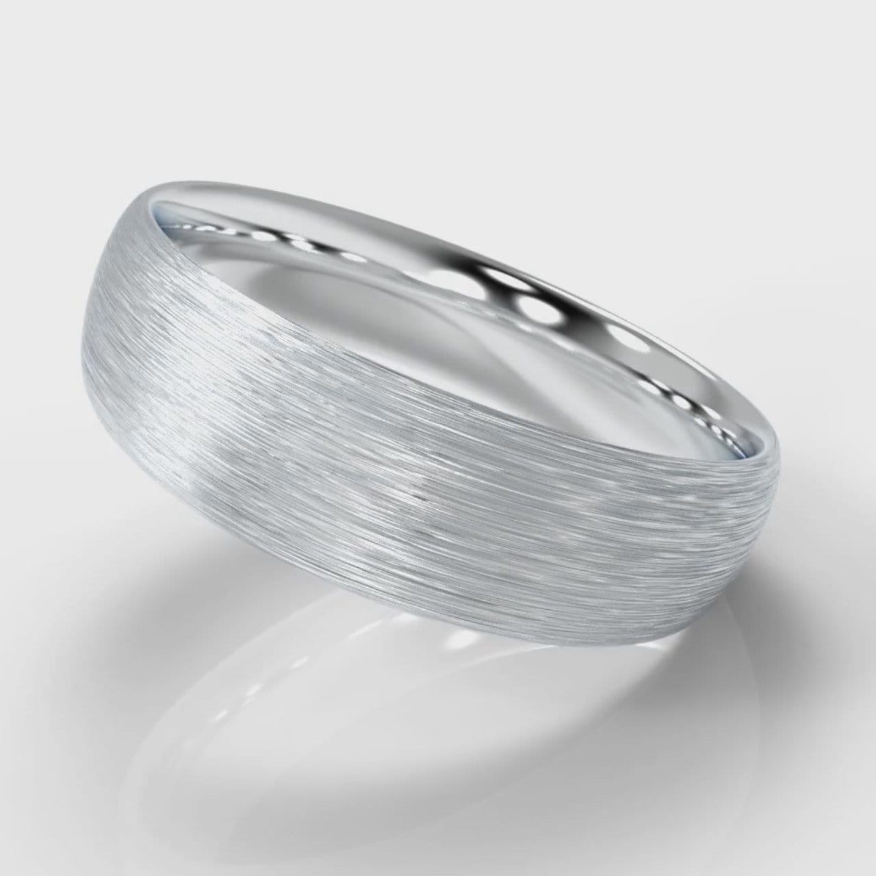 6mm Court Shaped Comfort Fit Brushed Wedding Ring