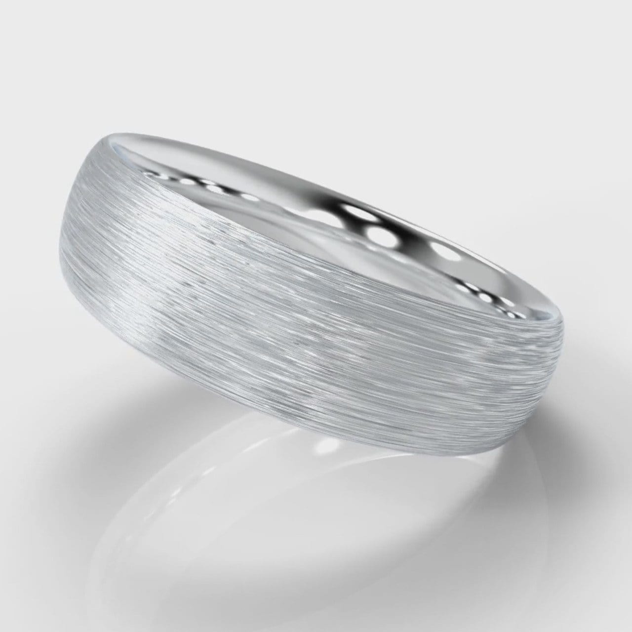 6mm Court Shaped Comfort Fit Brushed Wedding Ring