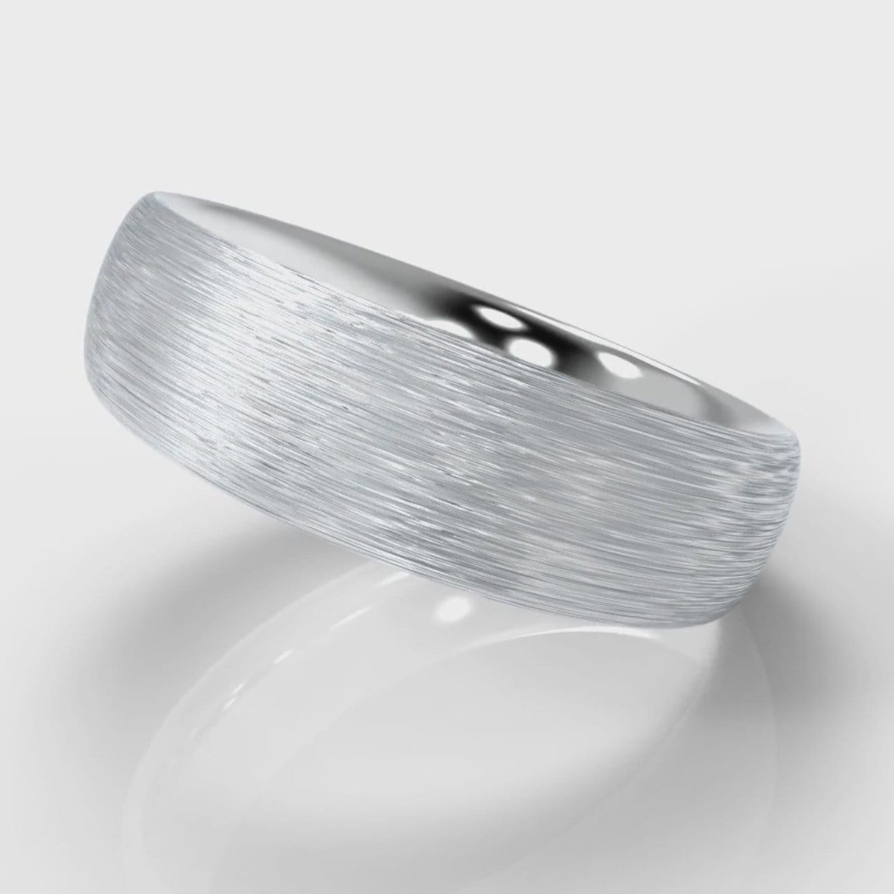 6mm Court Shaped Comfort Fit Brushed Wedding Ring