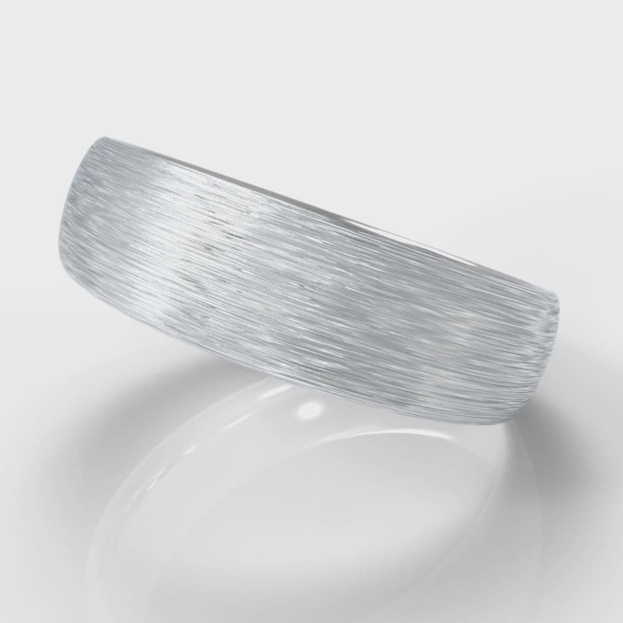 6mm Court Shaped Comfort Fit Brushed Wedding Ring