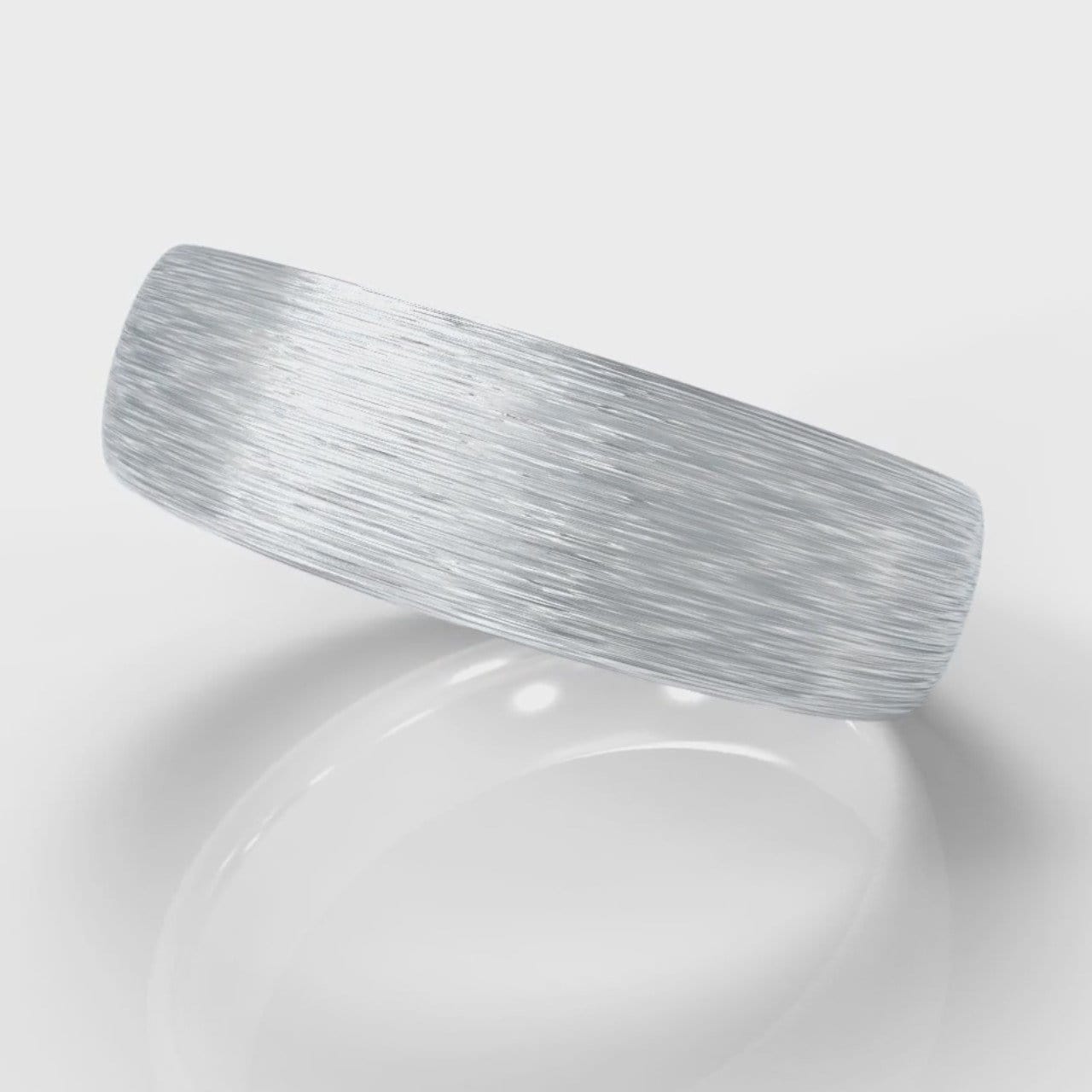6mm Court Shaped Comfort Fit Brushed Wedding Ring