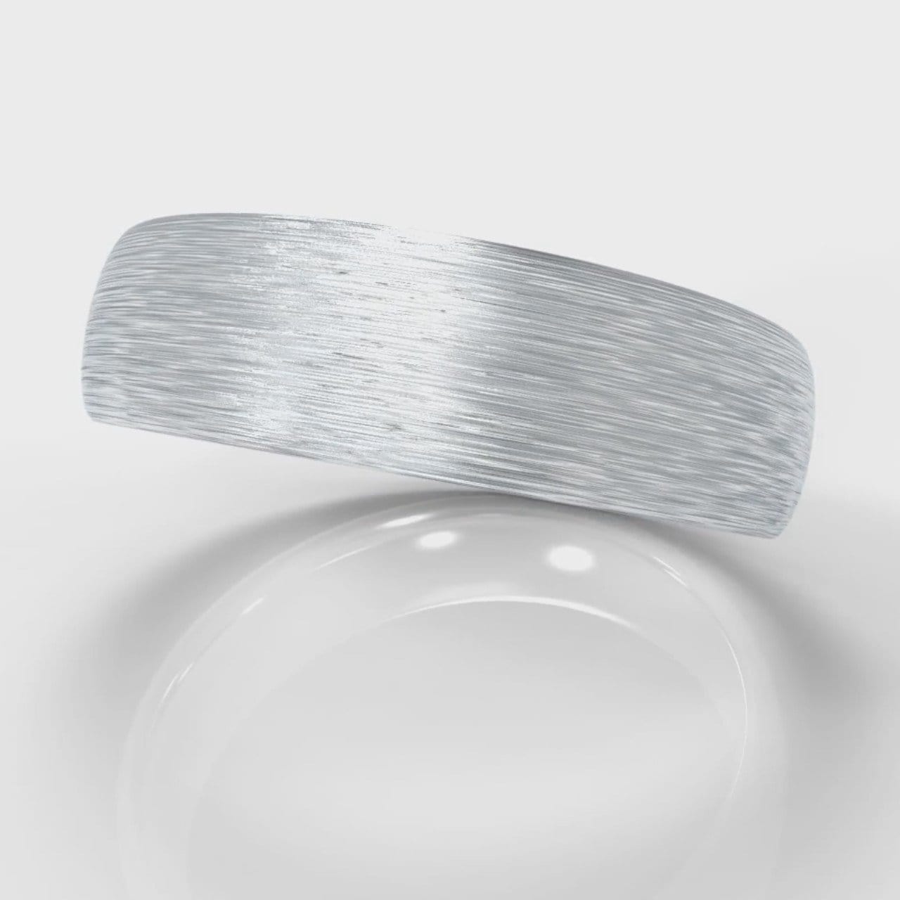 6mm Court Shaped Comfort Fit Brushed Wedding Ring