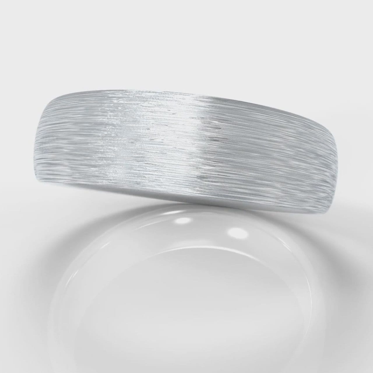 6mm Court Shaped Comfort Fit Brushed Wedding Ring