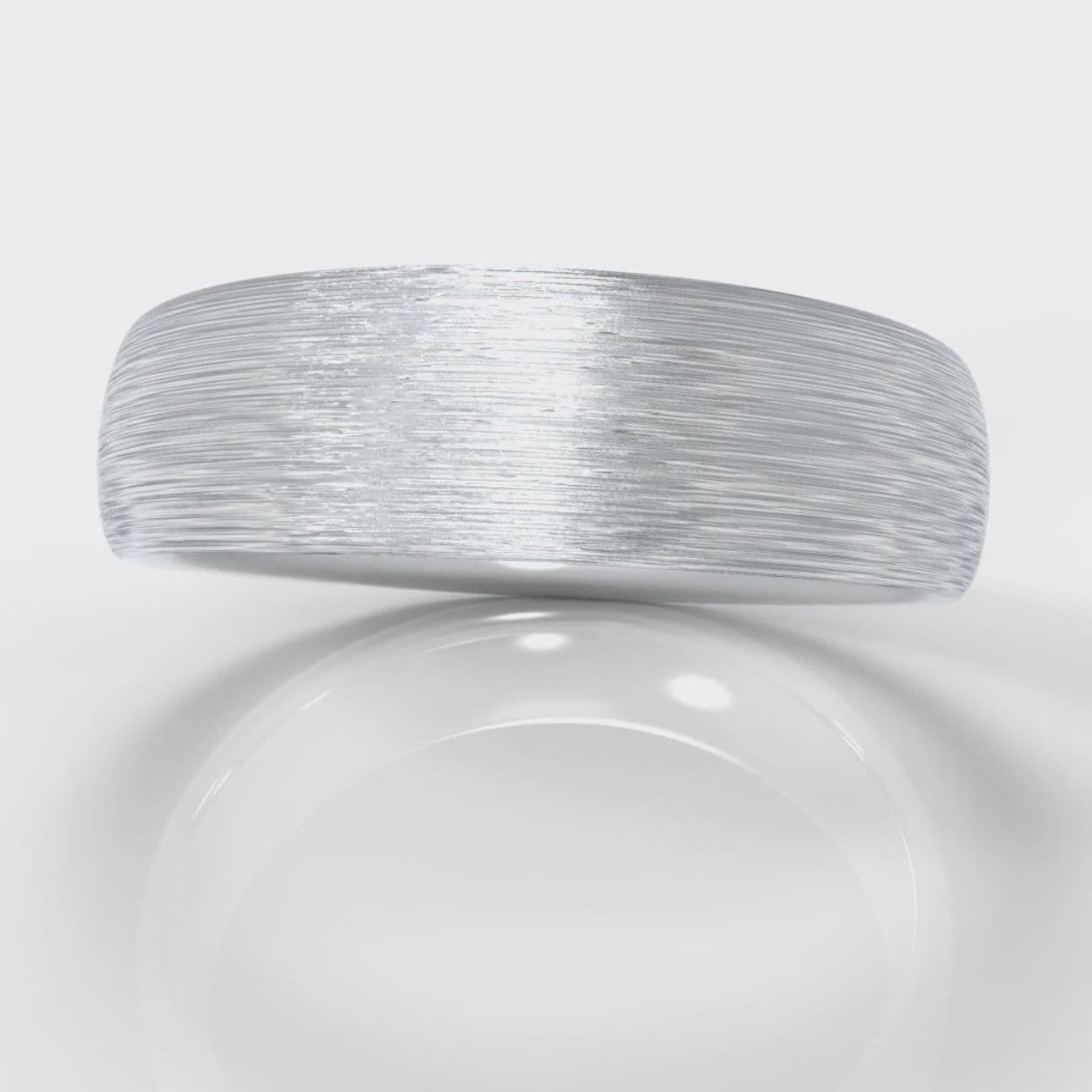 6mm Court Shaped Comfort Fit Brushed Wedding Ring