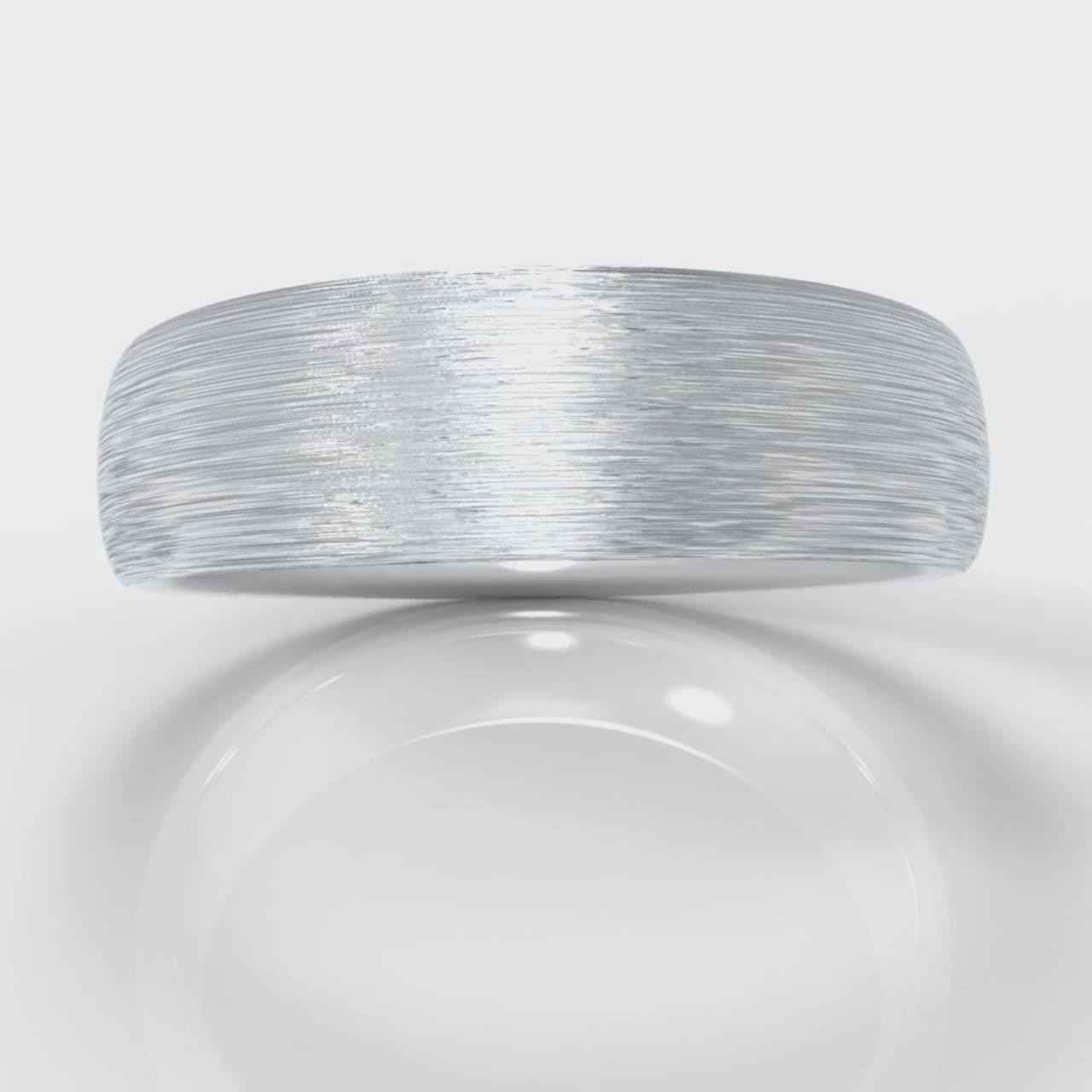 6mm Court Shaped Comfort Fit Brushed Wedding Ring
