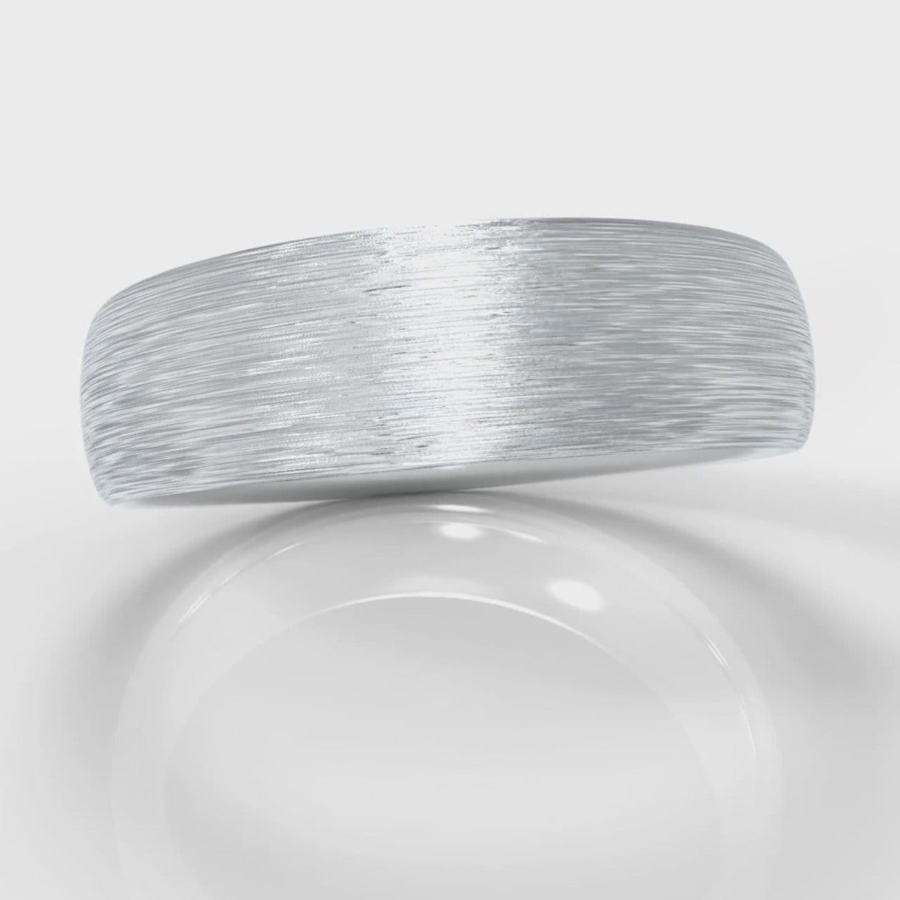 6mm Court Shaped Comfort Fit Brushed Wedding Ring