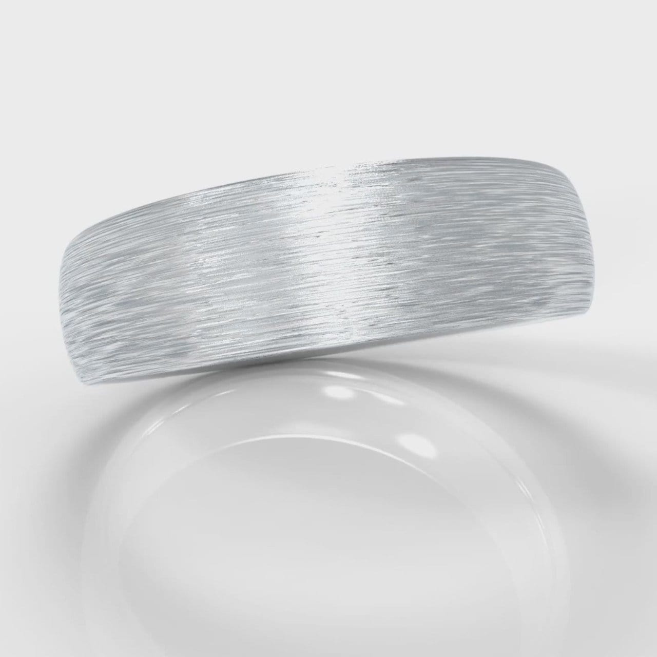 6mm Court Shaped Comfort Fit Brushed Wedding Ring