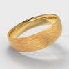 6mm Court Shaped Comfort Fit Brushed Wedding Ring - Yellow Gold
