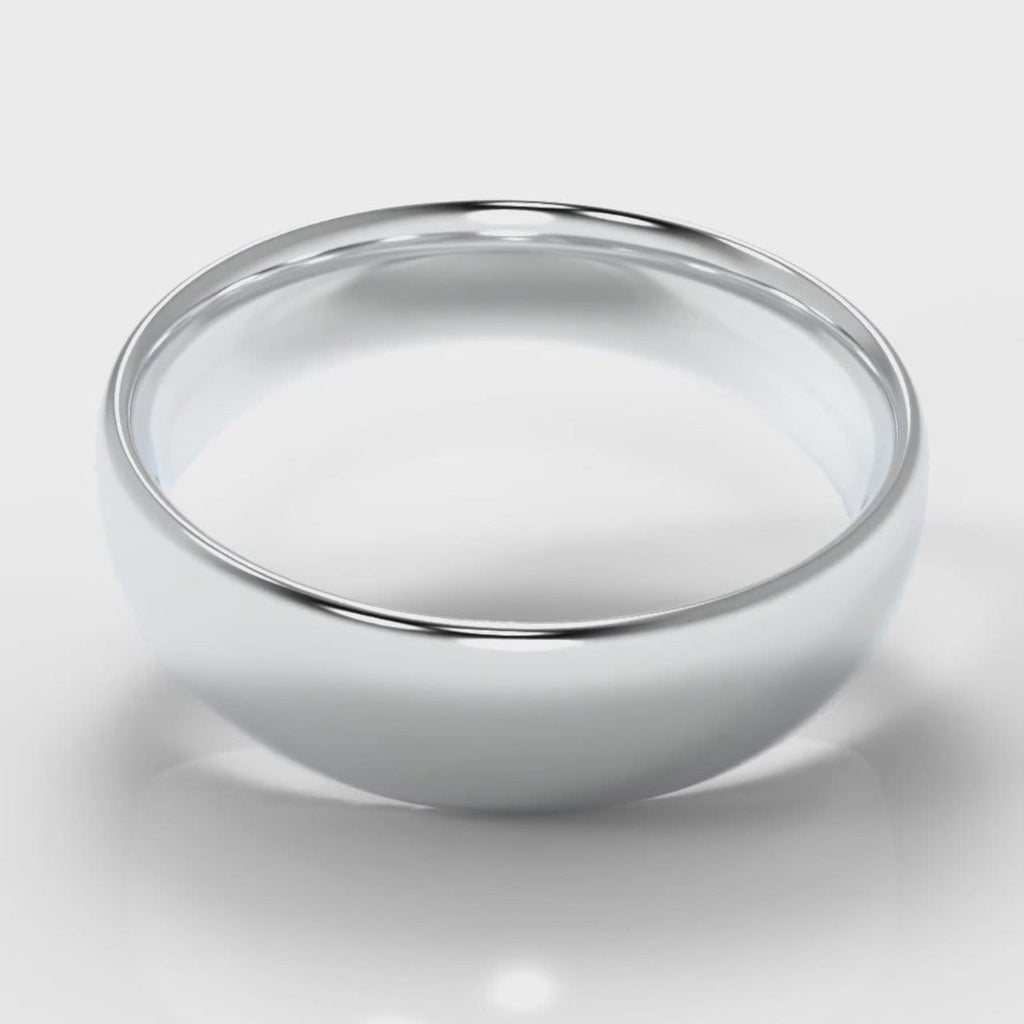 6mm Court Shaped Comfort Fit Wedding Ring