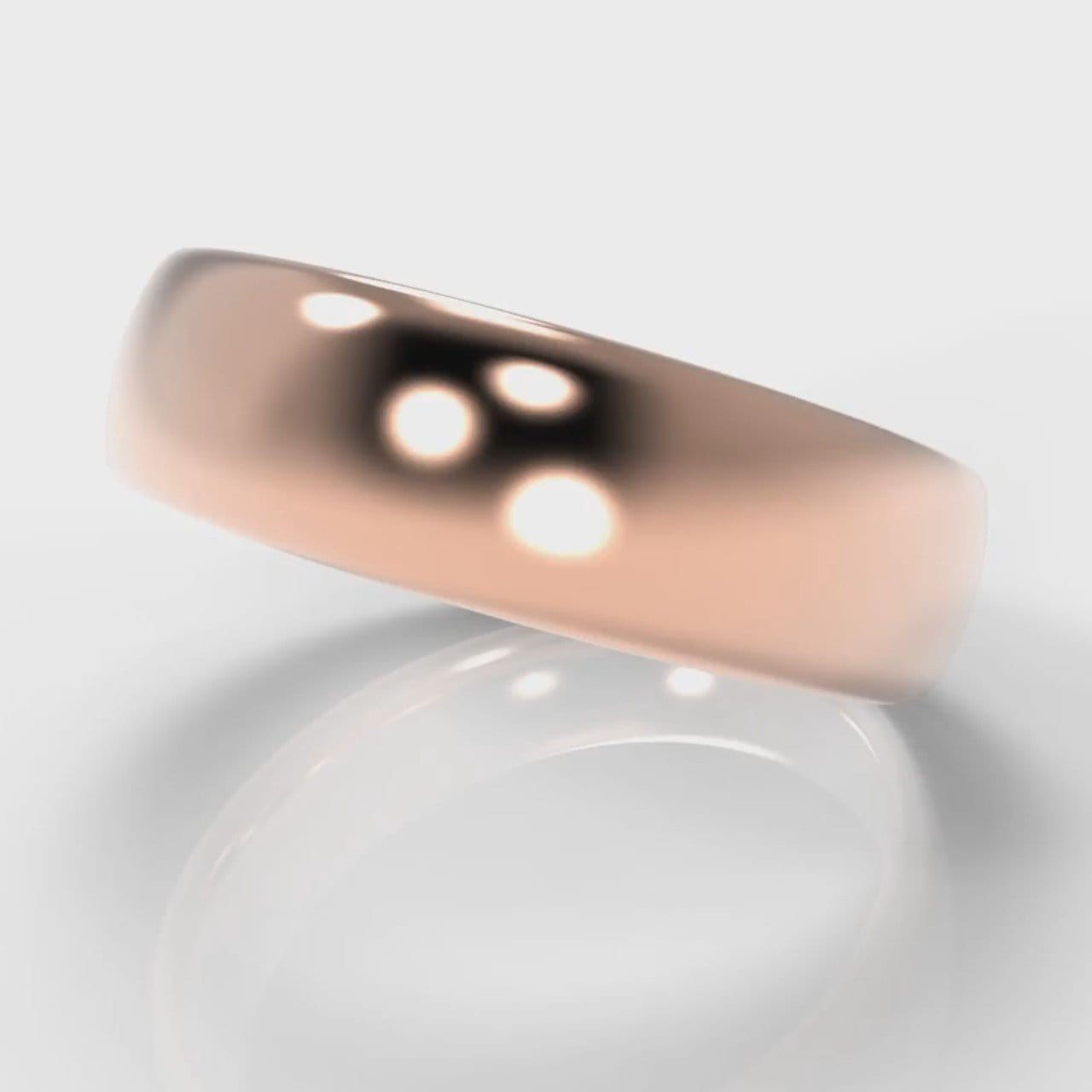 6mm Court Shaped Comfort Fit Wedding Ring - Rose Gold