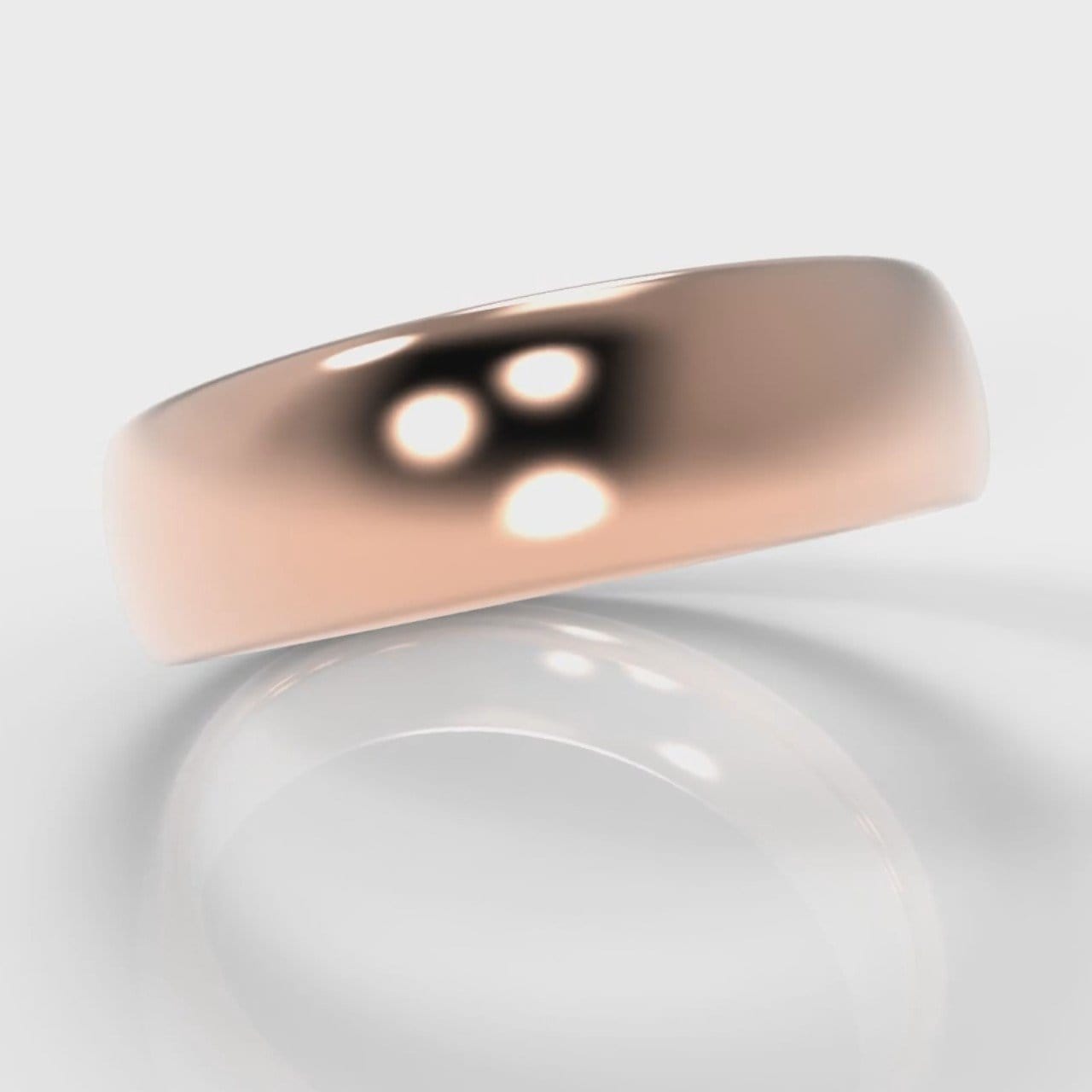 6mm Court Shaped Comfort Fit Wedding Ring - Rose Gold