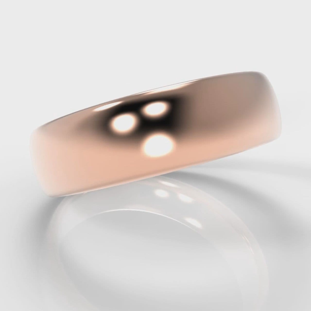 6mm Court Shaped Comfort Fit Wedding Ring - Rose Gold