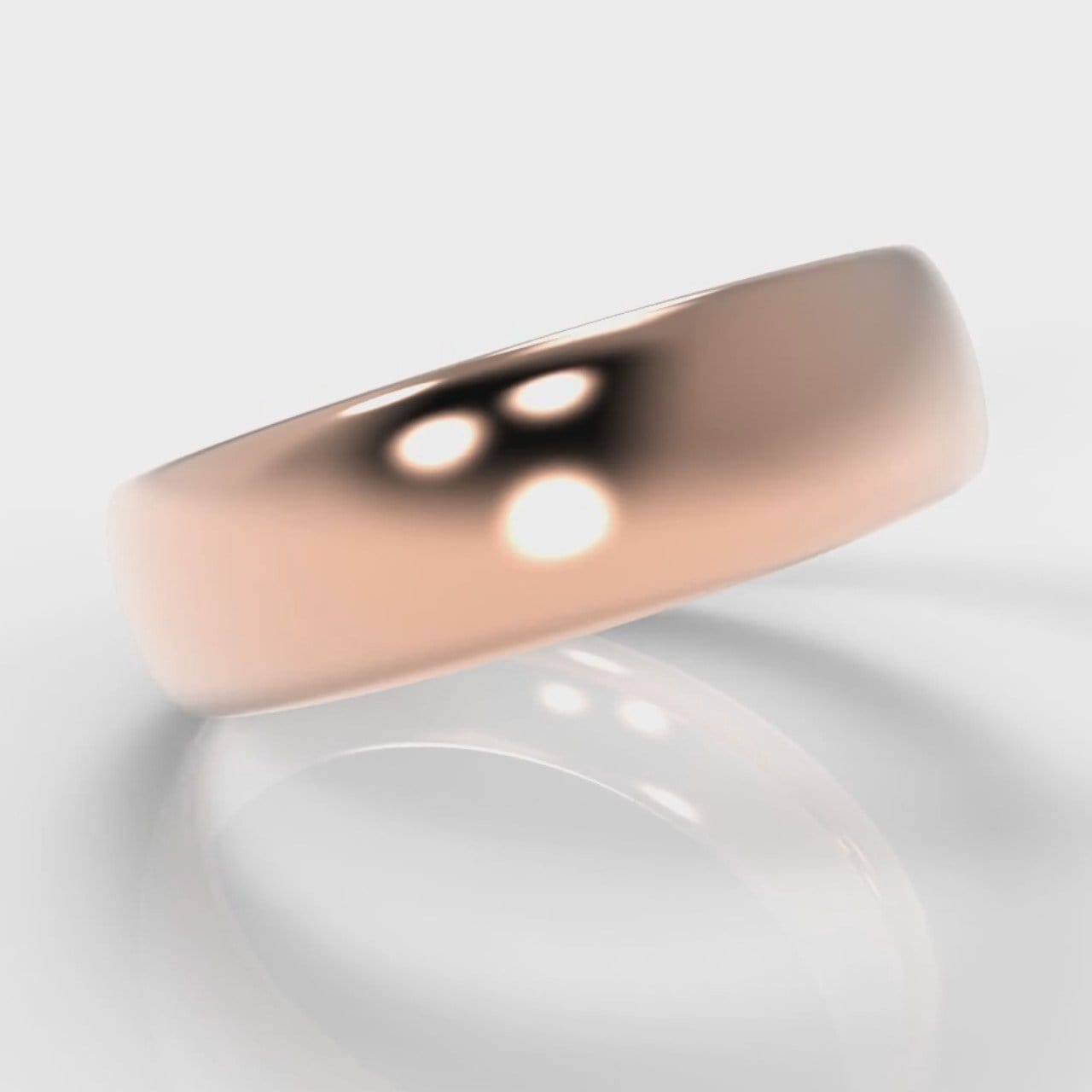 6mm Court Shaped Comfort Fit Wedding Ring - Rose Gold