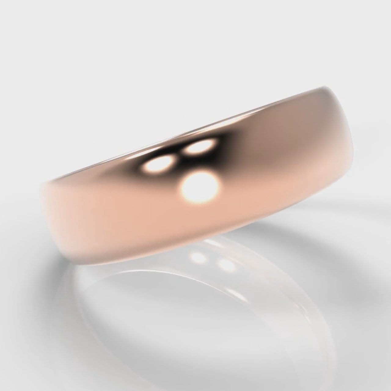 6mm Court Shaped Comfort Fit Wedding Ring - Rose Gold