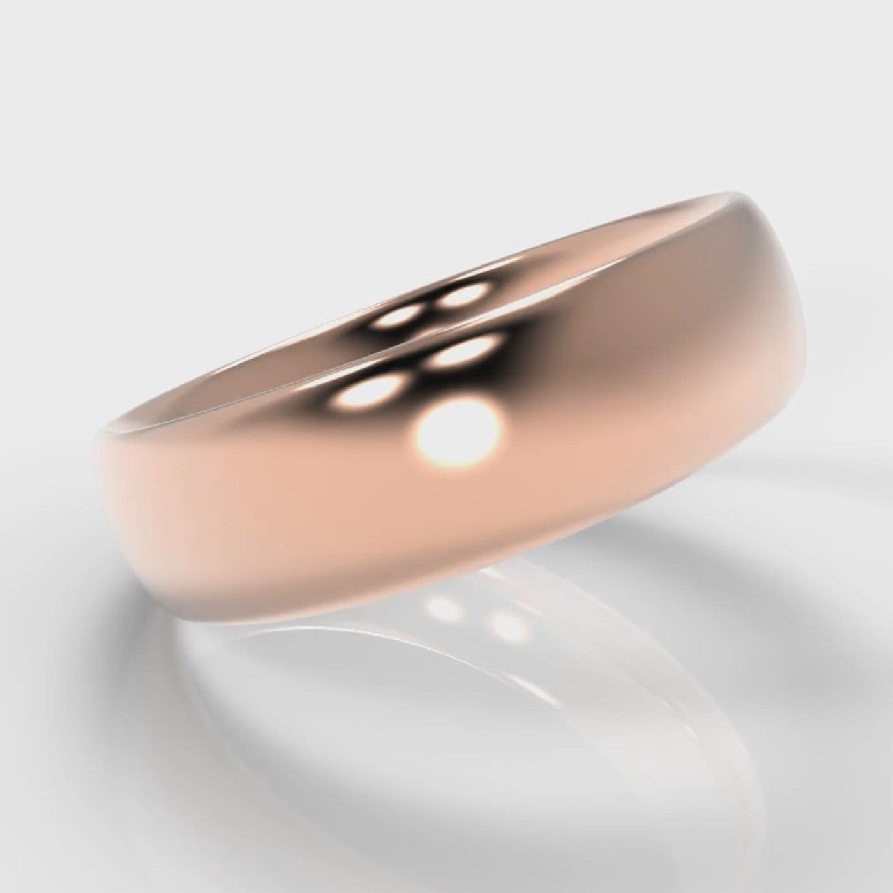 6mm Court Shaped Comfort Fit Wedding Ring - Rose Gold