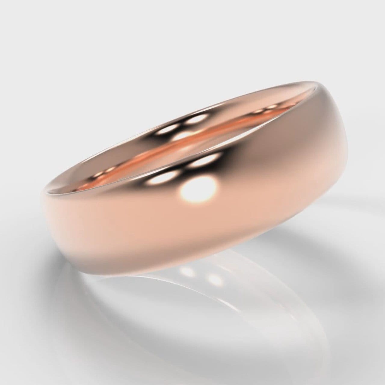 6mm Court Shaped Comfort Fit Wedding Ring - Rose Gold
