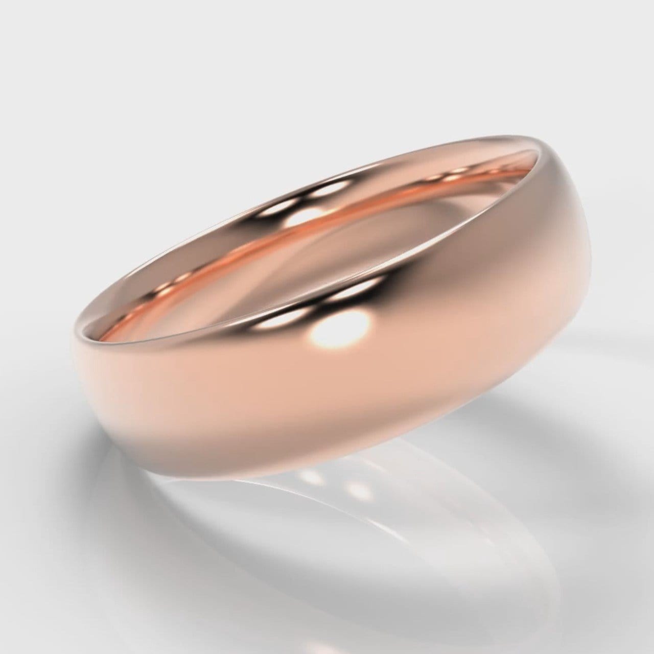 6mm Court Shaped Comfort Fit Wedding Ring - Rose Gold