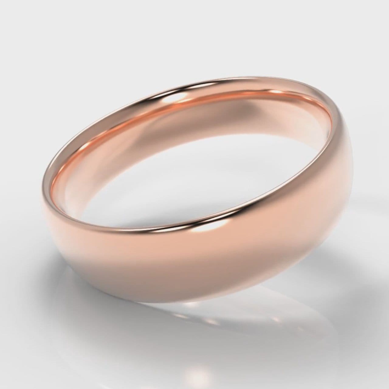 6mm Court Shaped Comfort Fit Wedding Ring - Rose Gold