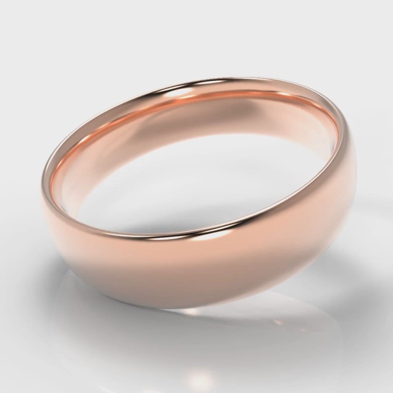 6mm Court Shaped Comfort Fit Wedding Ring - Rose Gold
