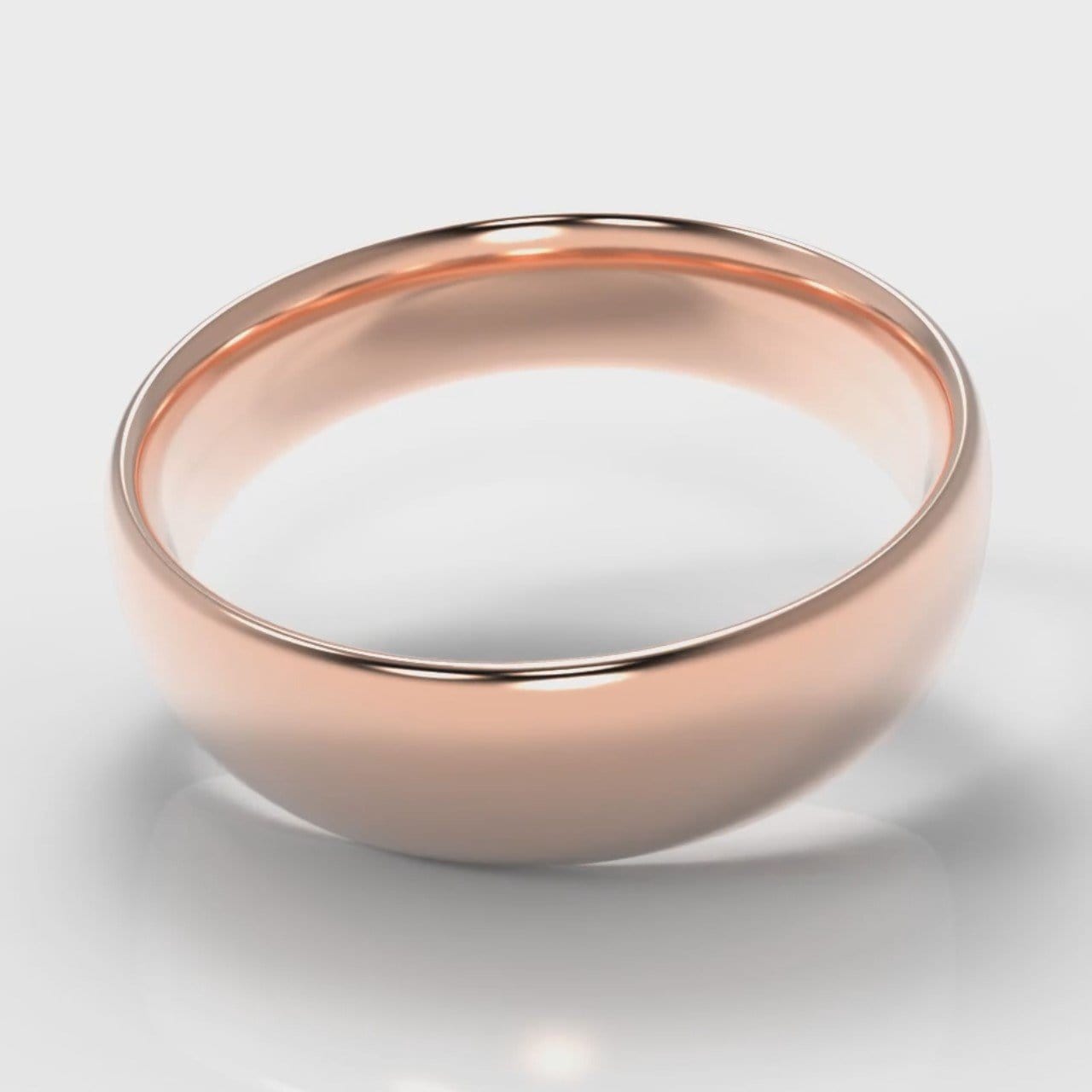 6mm Court Shaped Comfort Fit Wedding Ring - Rose Gold
