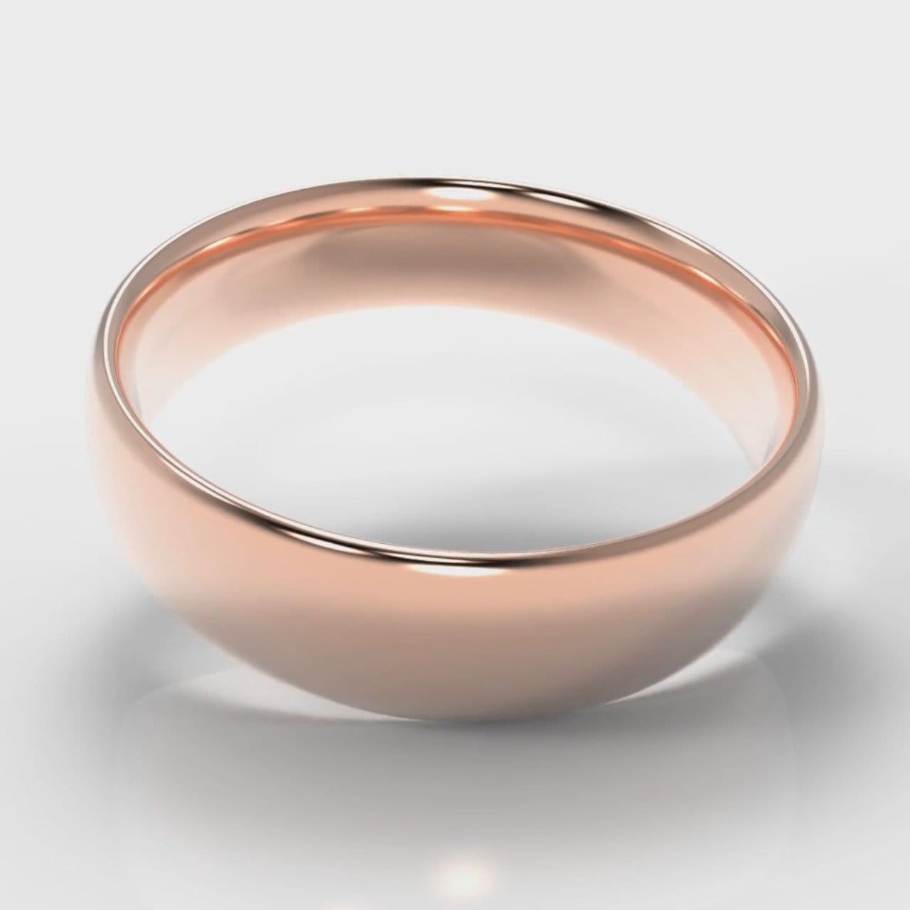 6mm Court Shaped Comfort Fit Wedding Ring - Rose Gold