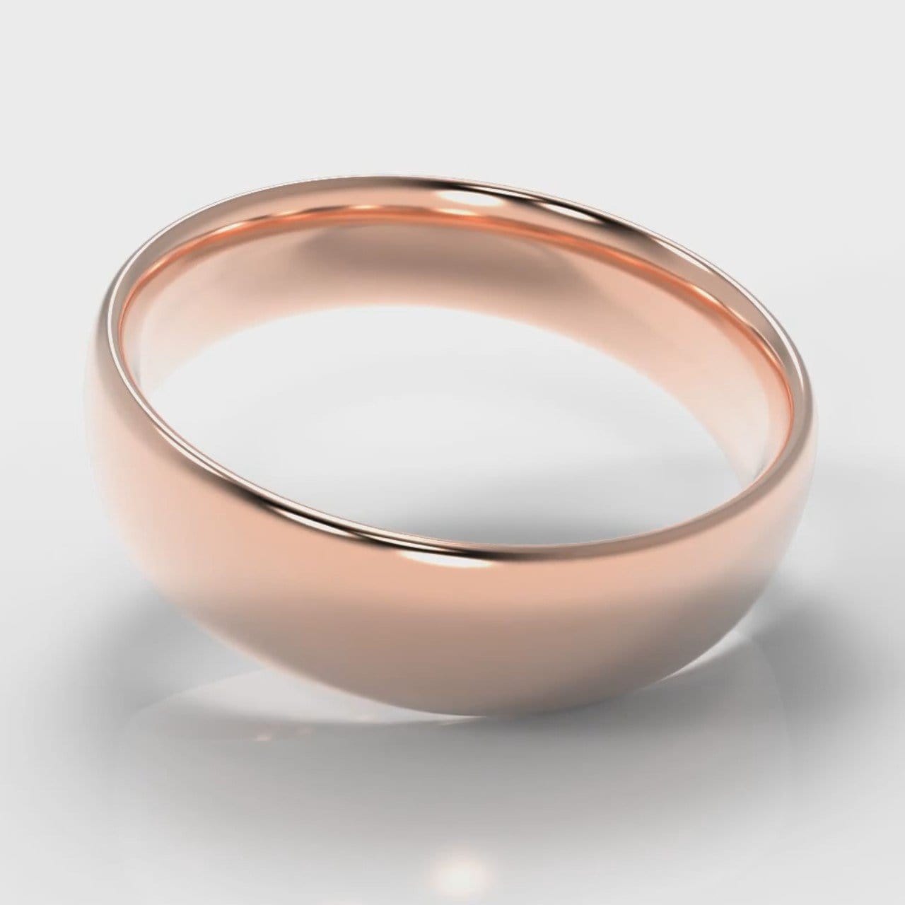6mm Court Shaped Comfort Fit Wedding Ring - Rose Gold