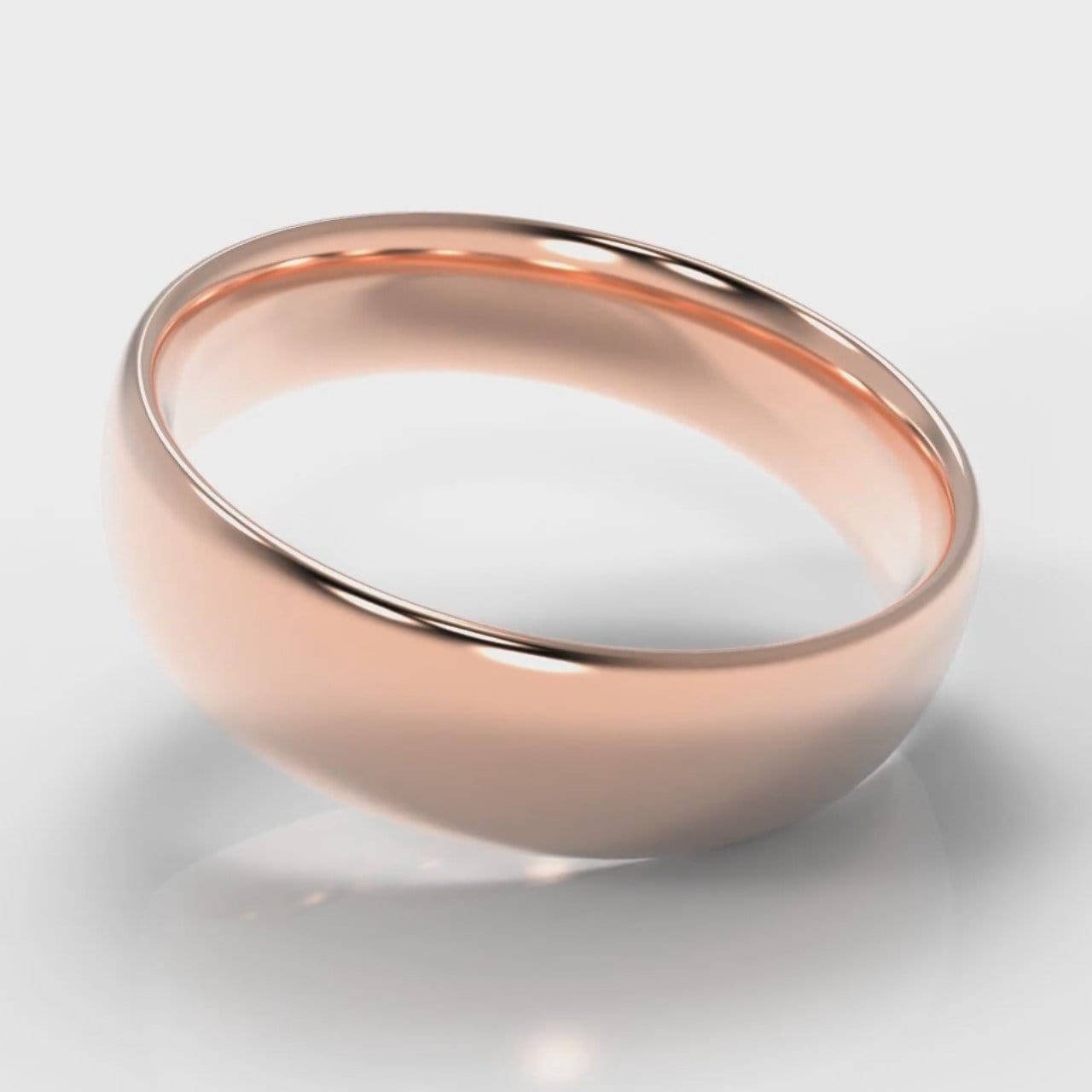 6mm Court Shaped Comfort Fit Wedding Ring - Rose Gold