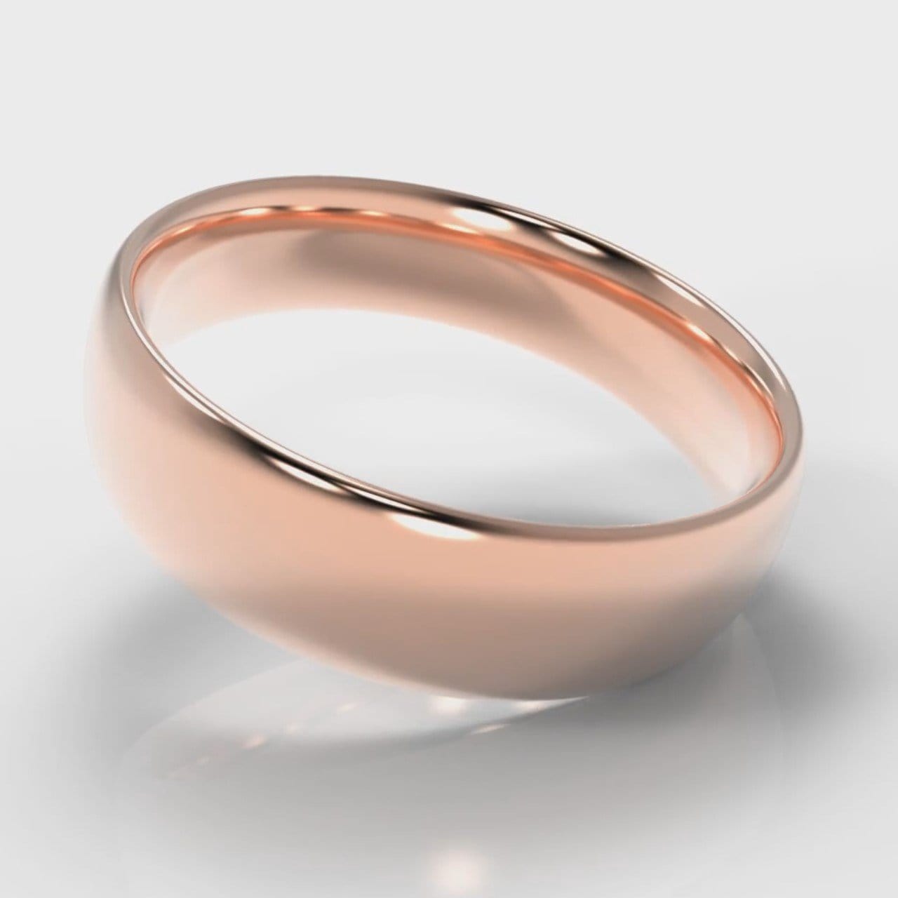 6mm Court Shaped Comfort Fit Wedding Ring - Rose Gold