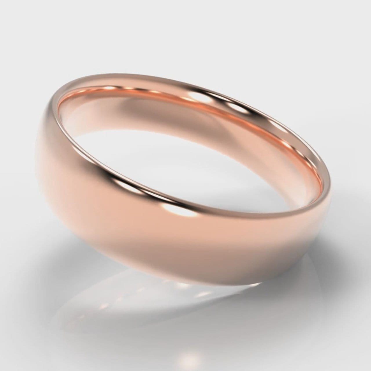 6mm Court Shaped Comfort Fit Wedding Ring - Rose Gold