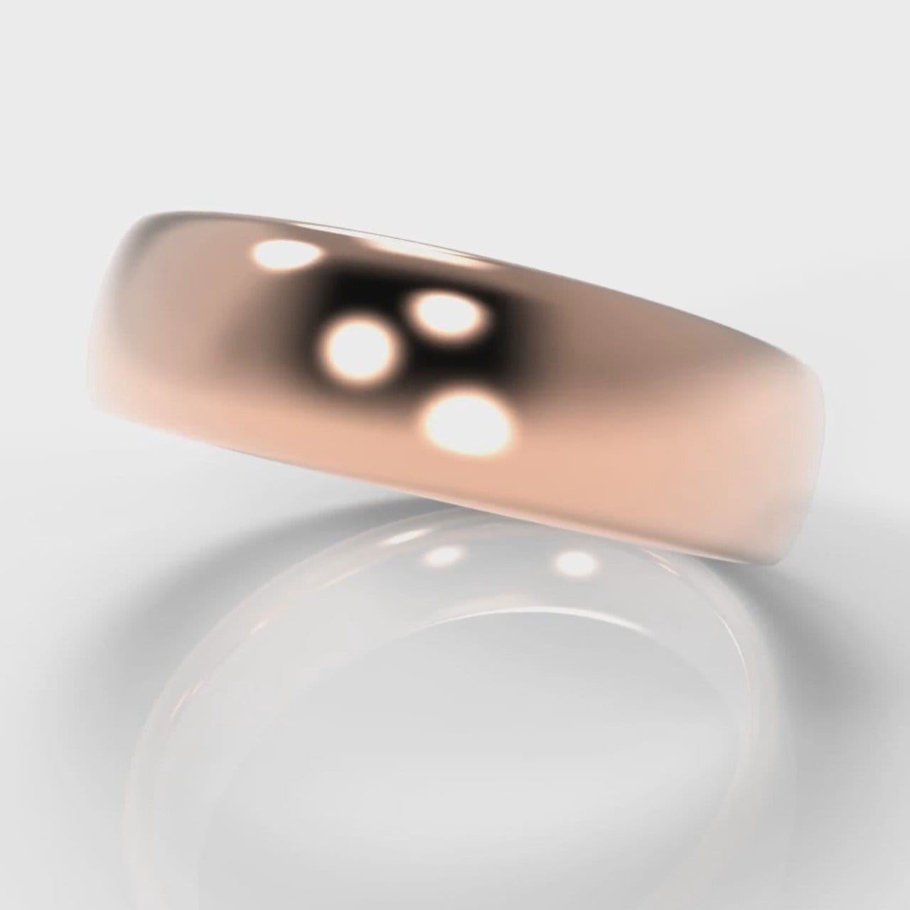 6mm Court Shaped Comfort Fit Wedding Ring - Rose Gold