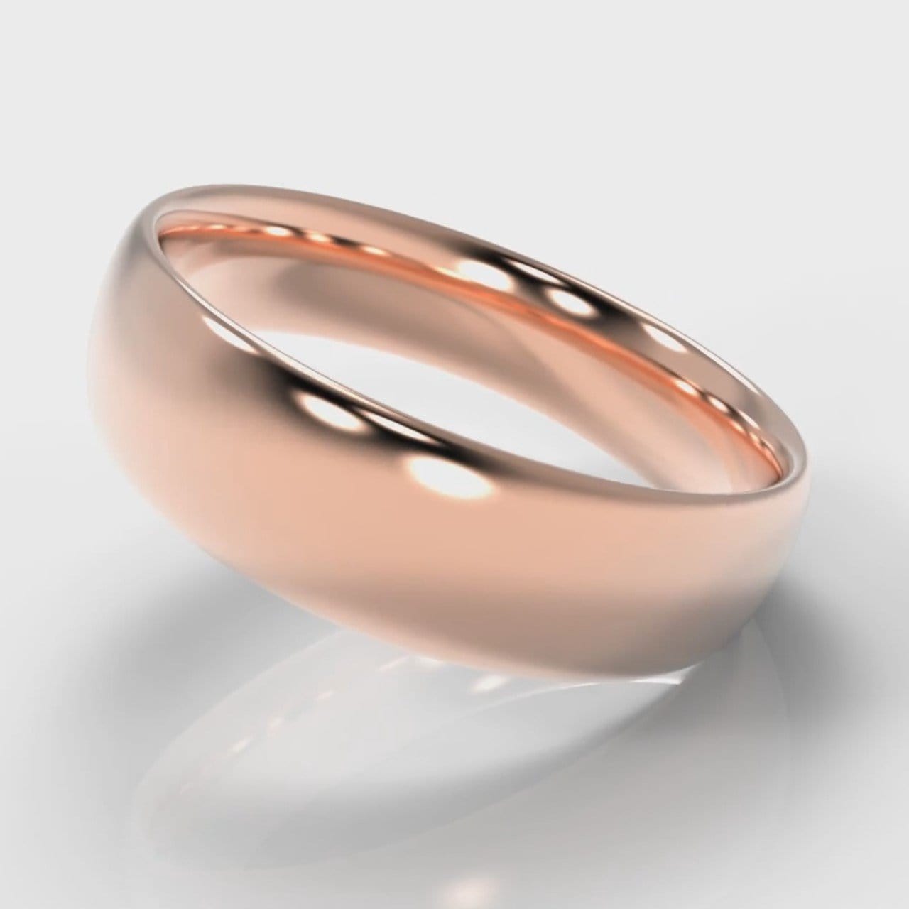 6mm Court Shaped Comfort Fit Wedding Ring - Rose Gold