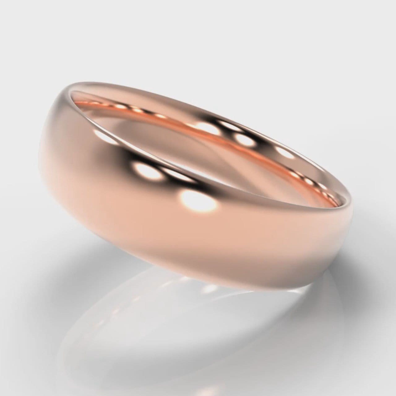 6mm Court Shaped Comfort Fit Wedding Ring - Rose Gold