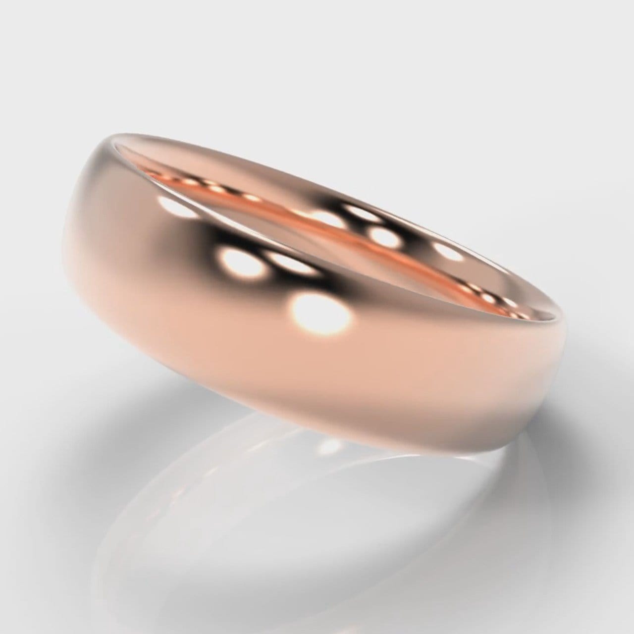 6mm Court Shaped Comfort Fit Wedding Ring - Rose Gold