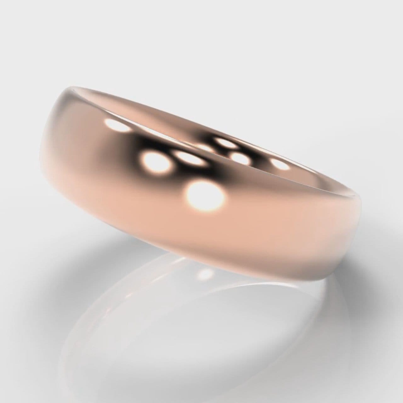 6mm Court Shaped Comfort Fit Wedding Ring - Rose Gold