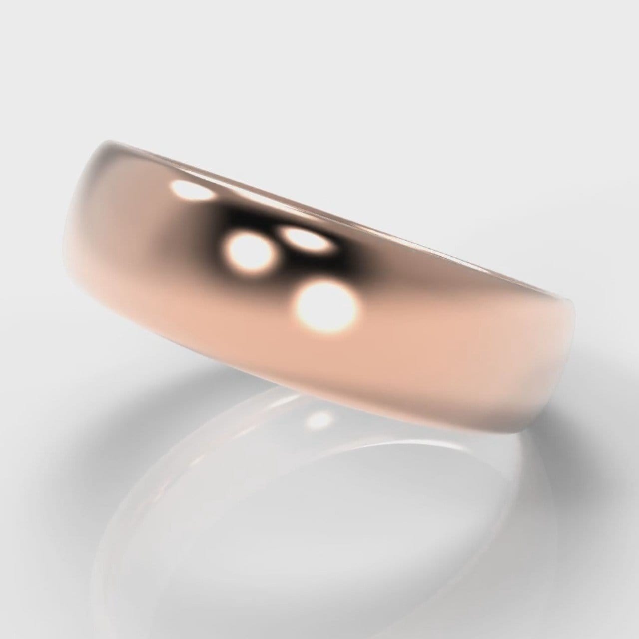 6mm Court Shaped Comfort Fit Wedding Ring - Rose Gold