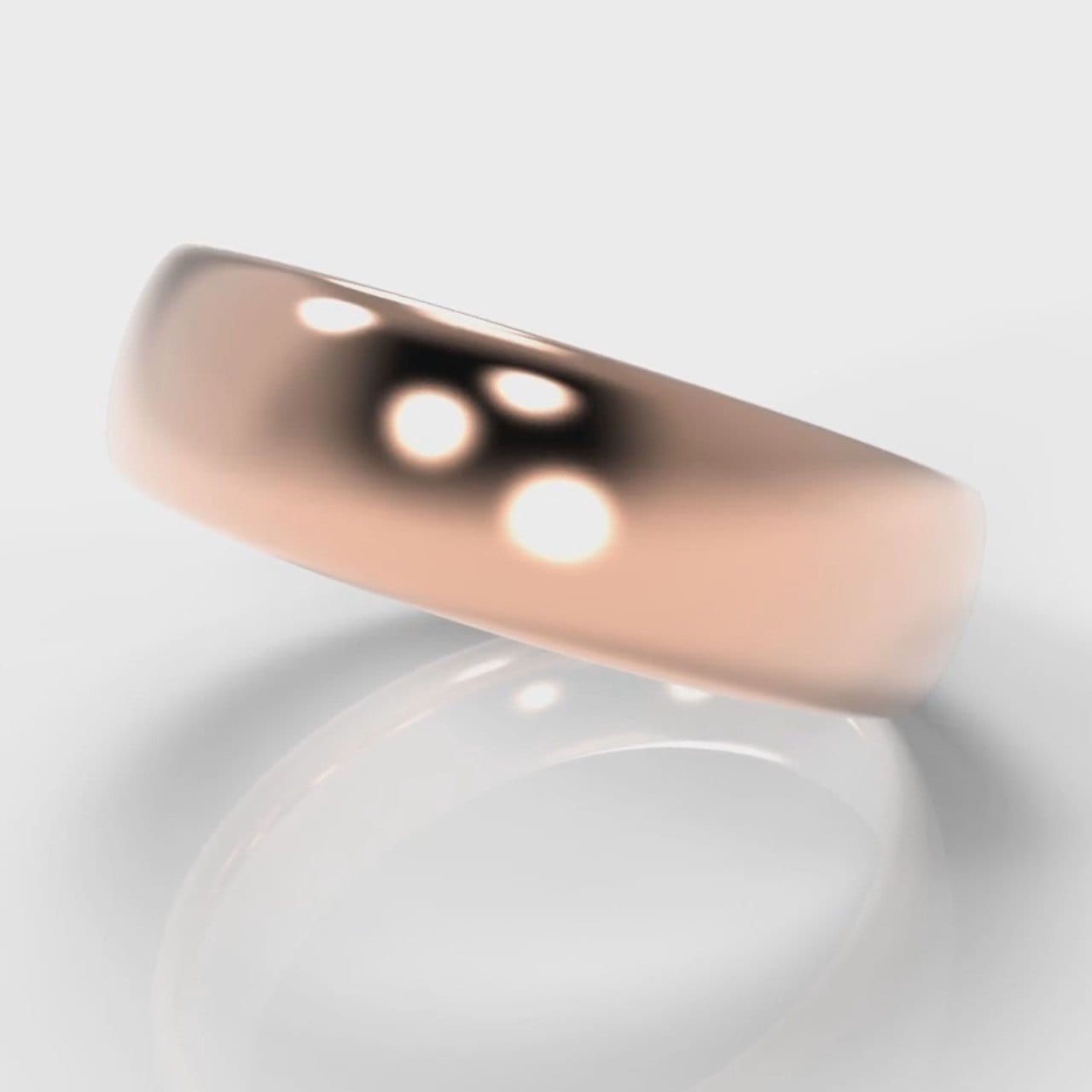 6mm Court Shaped Comfort Fit Wedding Ring - Rose Gold