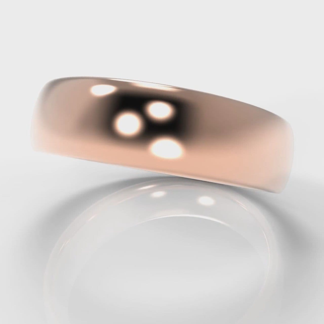 6mm Court Shaped Comfort Fit Wedding Ring - Rose Gold