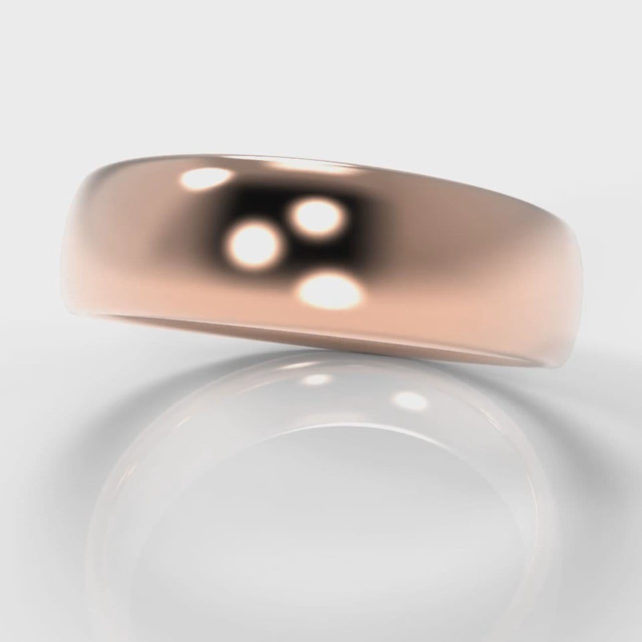 6mm Court Shaped Comfort Fit Wedding Ring - Rose Gold