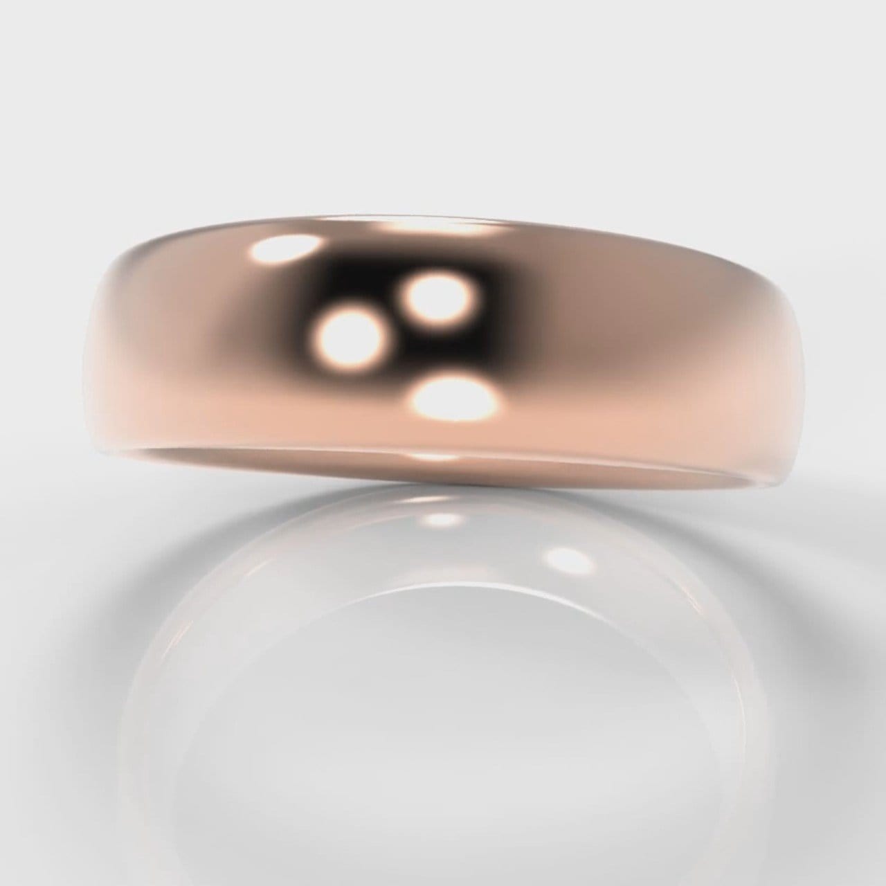 6mm Court Shaped Comfort Fit Wedding Ring - Rose Gold