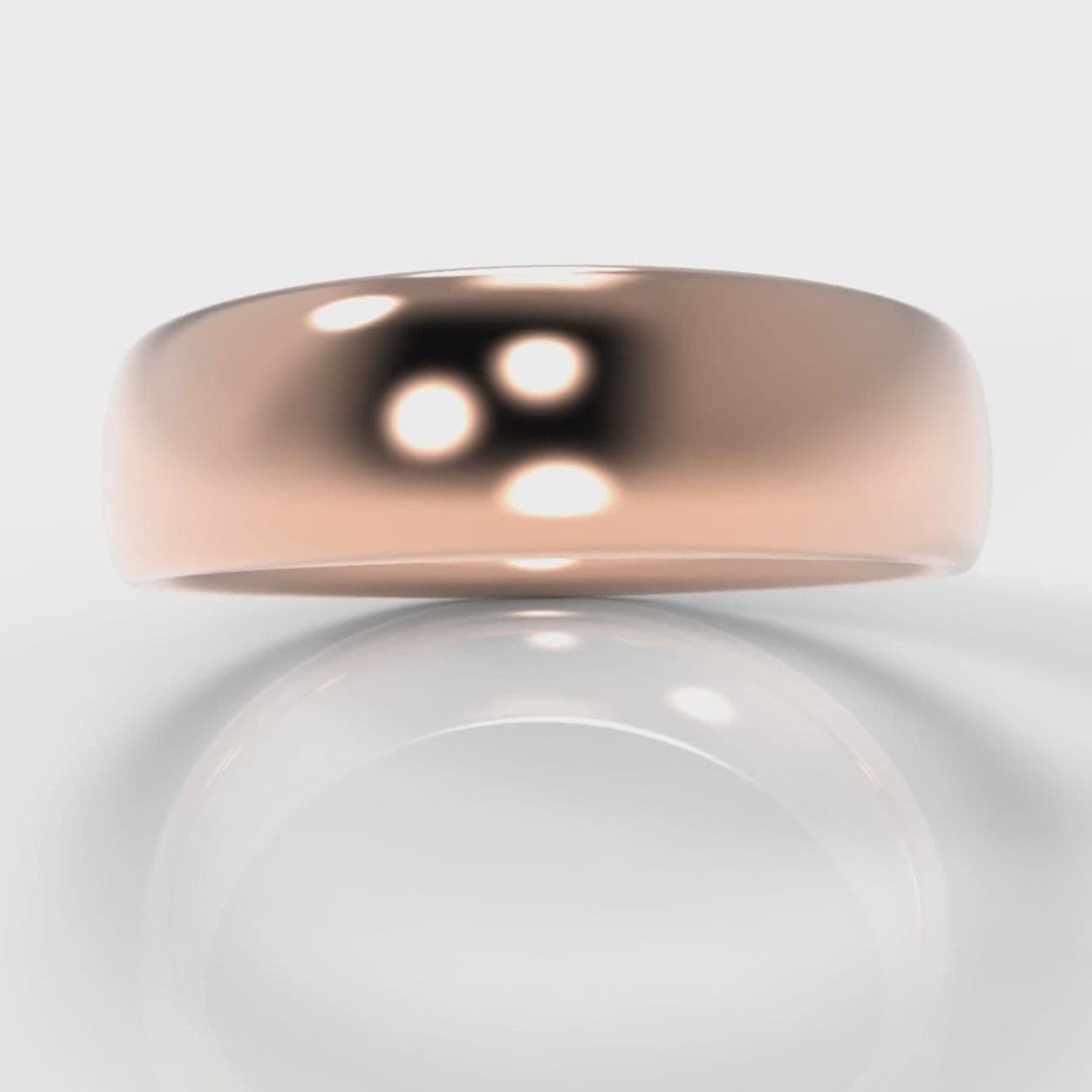 6mm Court Shaped Comfort Fit Wedding Ring - Rose Gold
