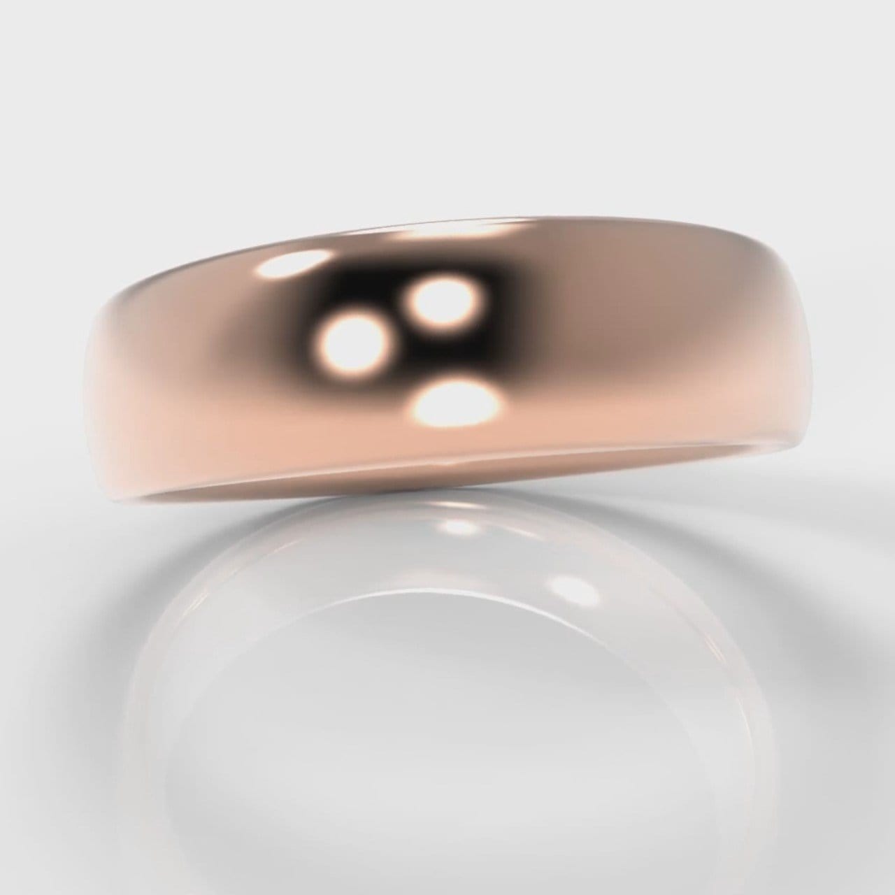 6mm Court Shaped Comfort Fit Wedding Ring - Rose Gold