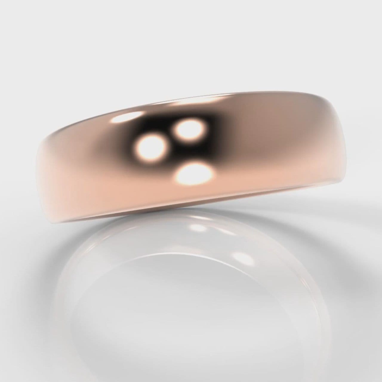 6mm Court Shaped Comfort Fit Wedding Ring - Rose Gold