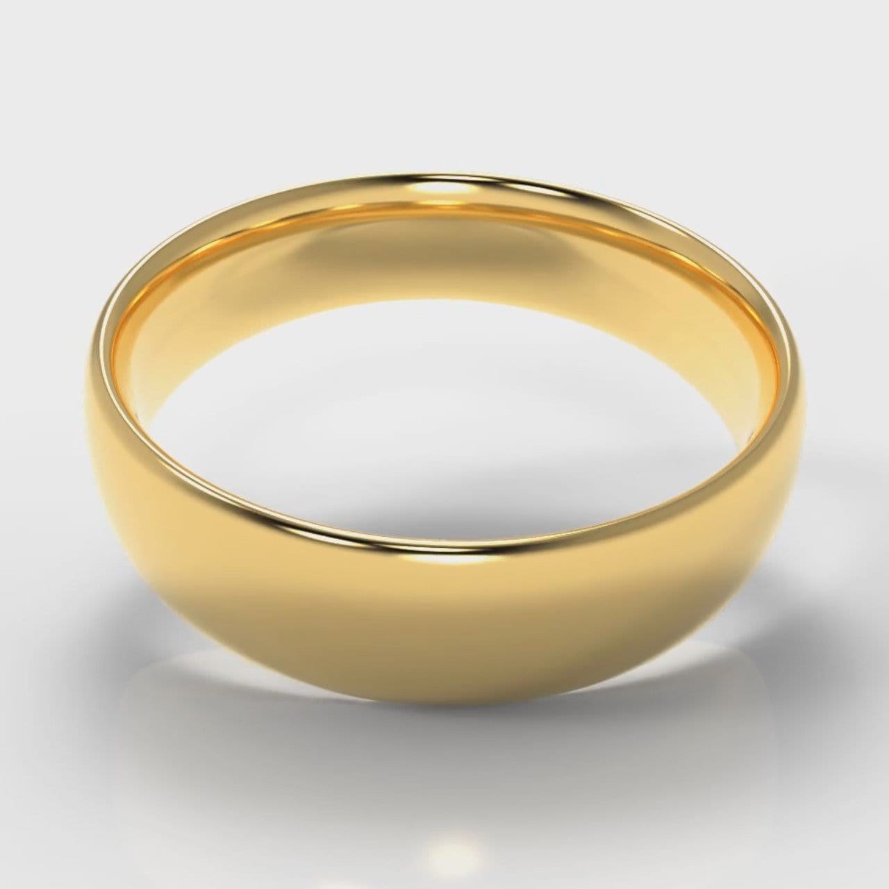 6mm Court Shaped Comfort Fit Wedding Ring - Yellow Gold