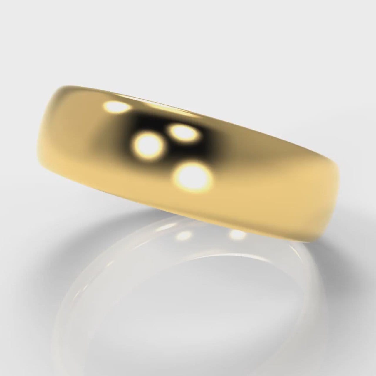 6mm Court Shaped Comfort Fit Wedding Ring - Yellow Gold