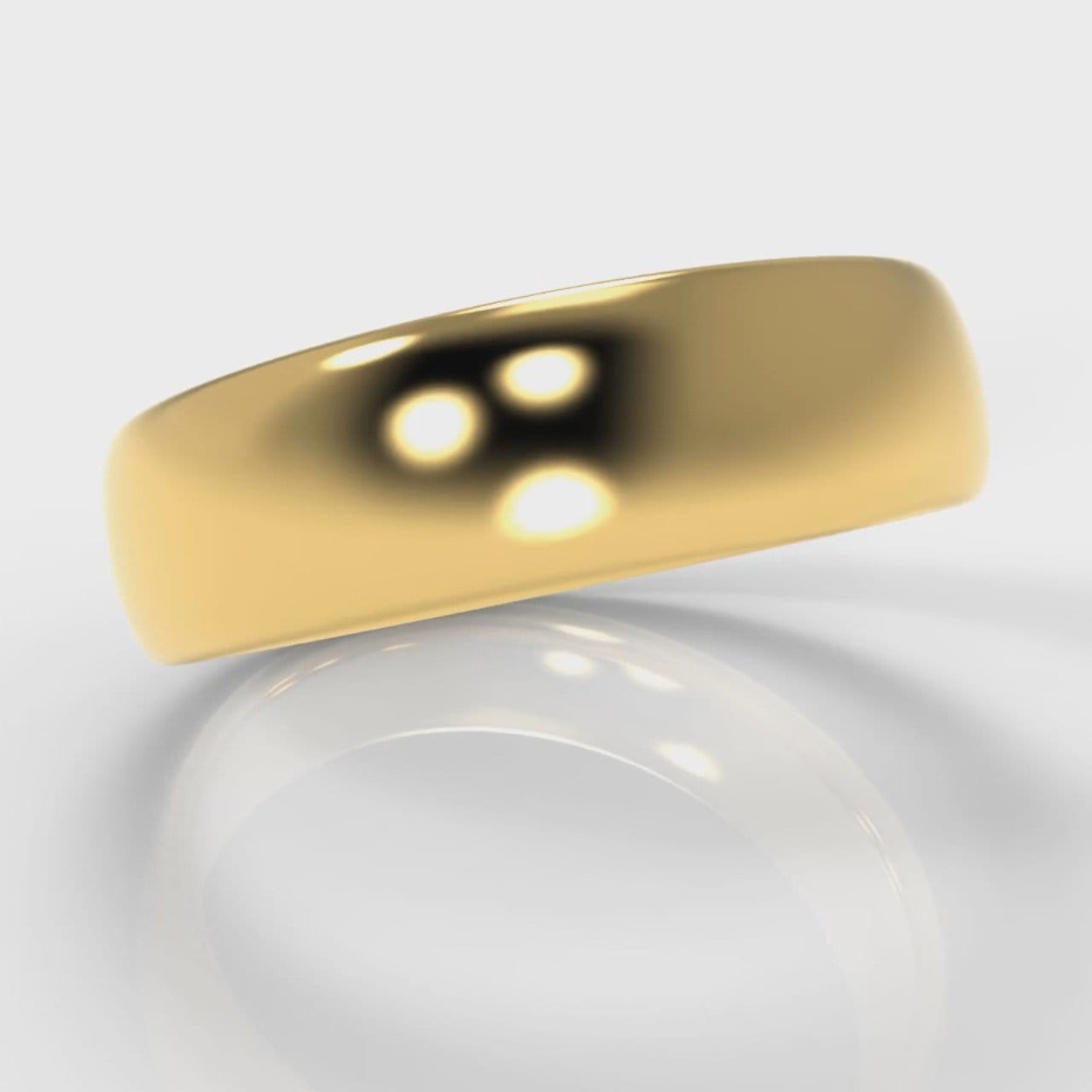 6mm Court Shaped Comfort Fit Wedding Ring - Yellow Gold