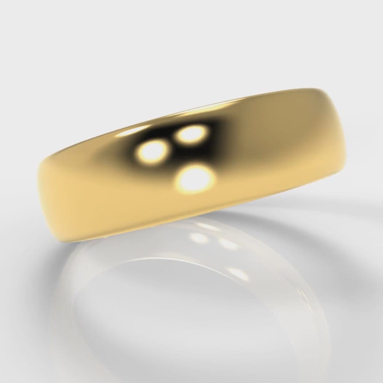 6mm Court Shaped Comfort Fit Wedding Ring - Yellow Gold