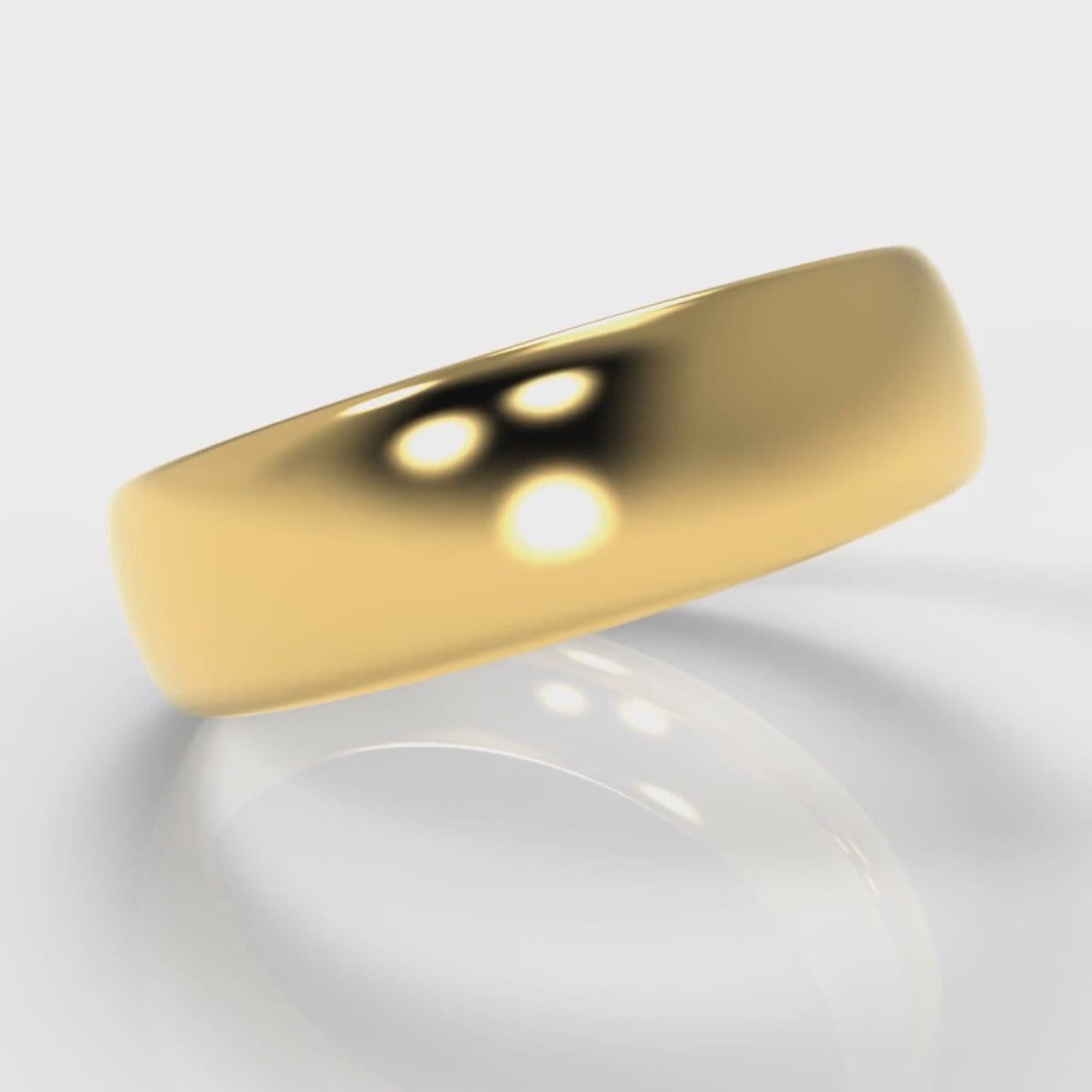 6mm Court Shaped Comfort Fit Wedding Ring - Yellow Gold