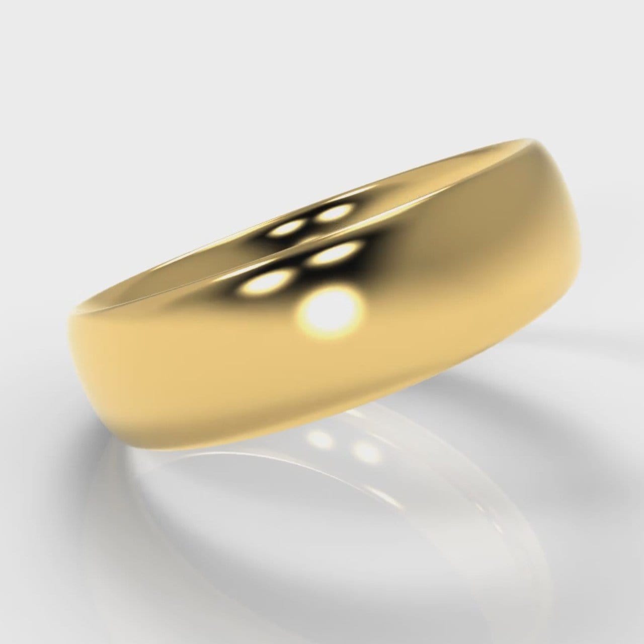 6mm Court Shaped Comfort Fit Wedding Ring - Yellow Gold